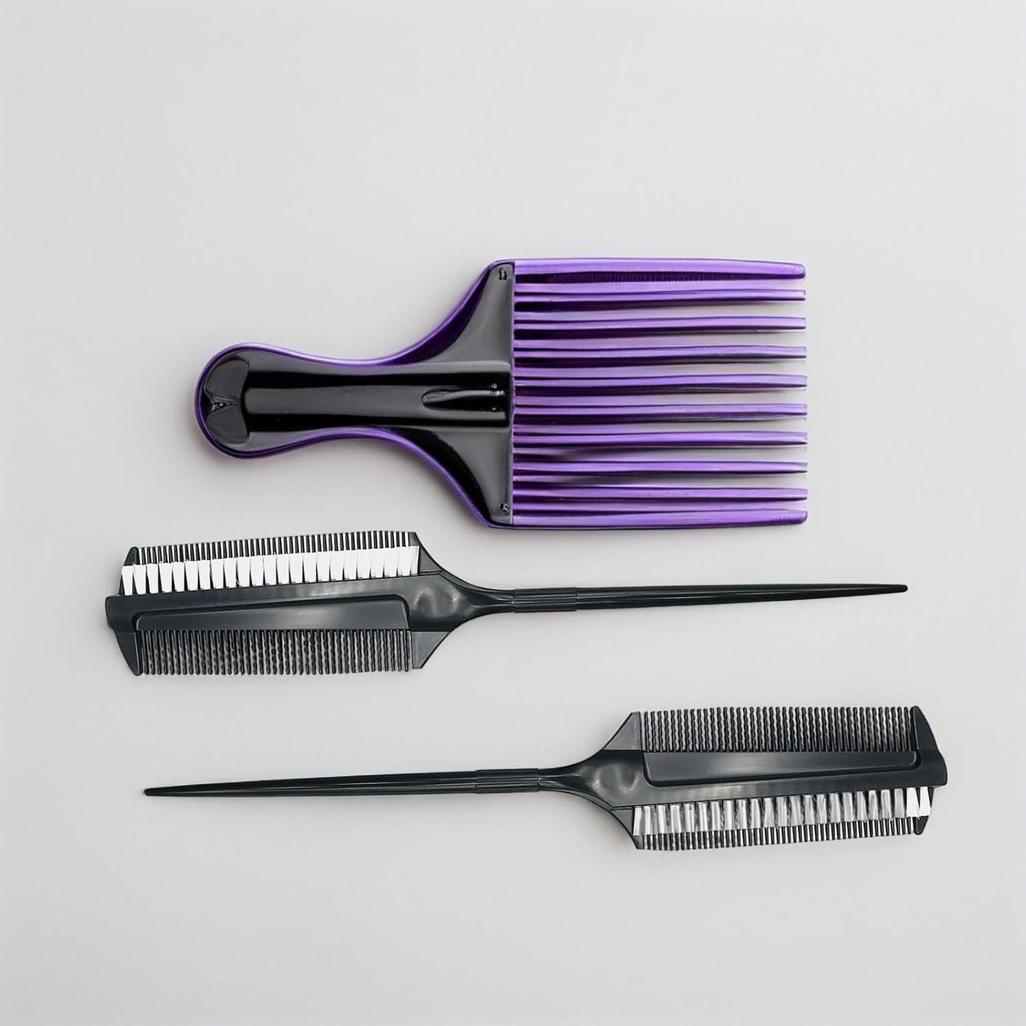 Hair Dye Applicator Brush Double Sided 2pcs Plastic Portable Hair Coloring Comb for Barber and Treatment