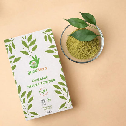 Organic Henna Powder 250g (5 x 50g Convenient Sachets) | Plant-Based Hair Colour | Single-Ingredient, Certified Organic | No Peroxide, No Ammonia, No Parabens