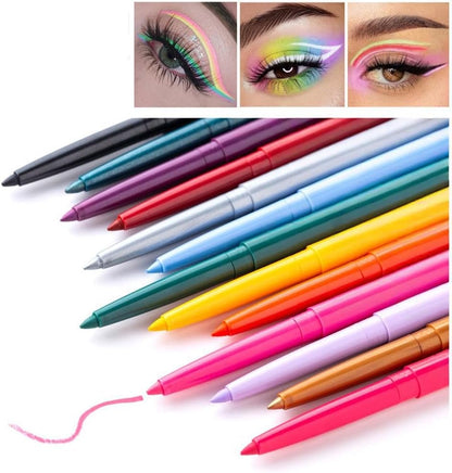 Waterproof Eyeliner Pencil, Long-Lasting Smudge-Proof Eye Liners, Fine Tip for Precise Lines, Quick-Dry Formula (Purple)