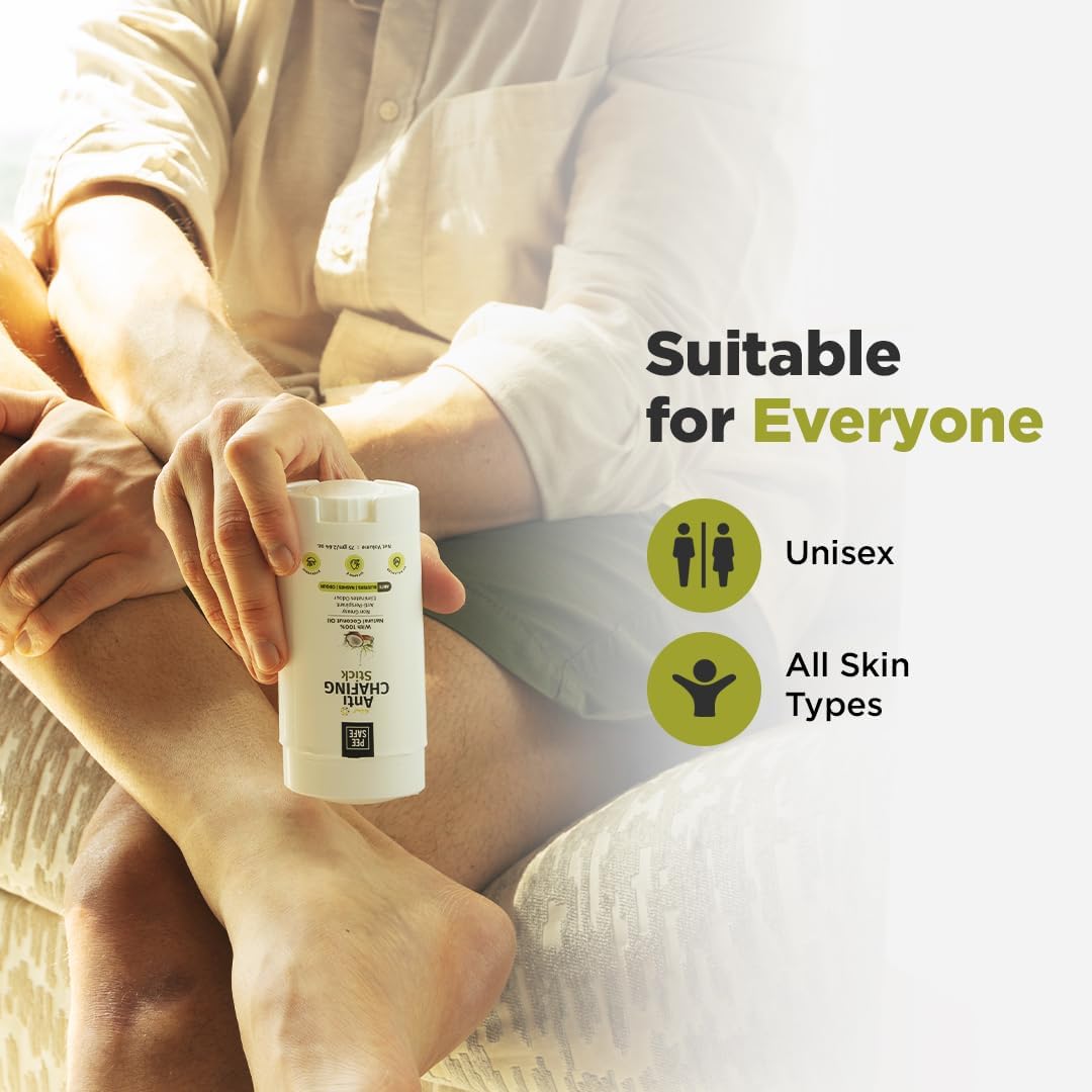 PEESAFE Natural Anti Chafing Stick, Anti Chafe Balm, 75 g (Pack of 1) | Anti Chafing, Anti Blister, Anti Sweat, Anti Rashes, Itching, Chafing Relief