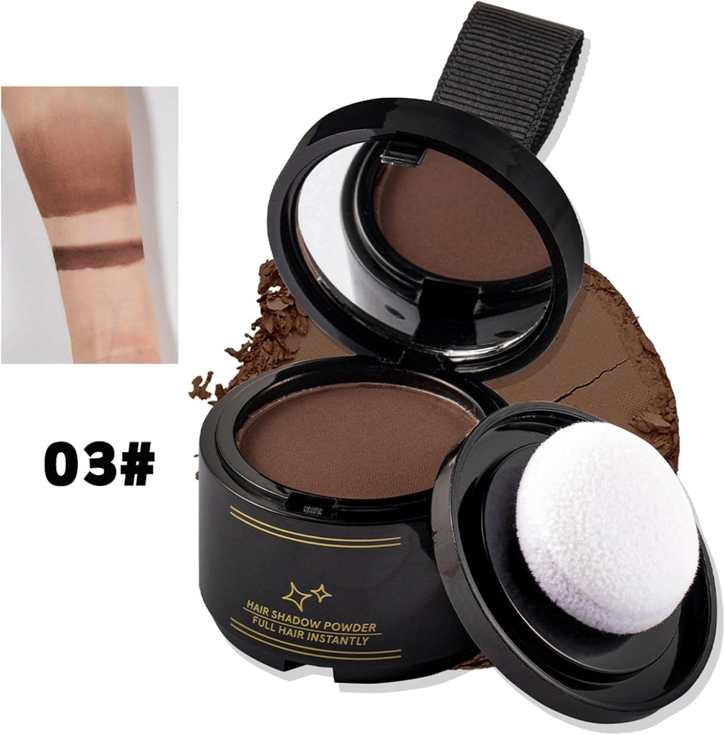 Root Powder - Hairline Powder | Hairline Concealer | Root Hair Color | Temporary Hair Color | Hairline and Beard Filler for Quick Touch Ups
