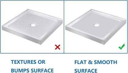 ASelected Shower Mat,53X53 Cm Square Shower Mat,Non Slip Square Bath Mat With Anti-Slip Suction Cup and Drain Holes (Clear)