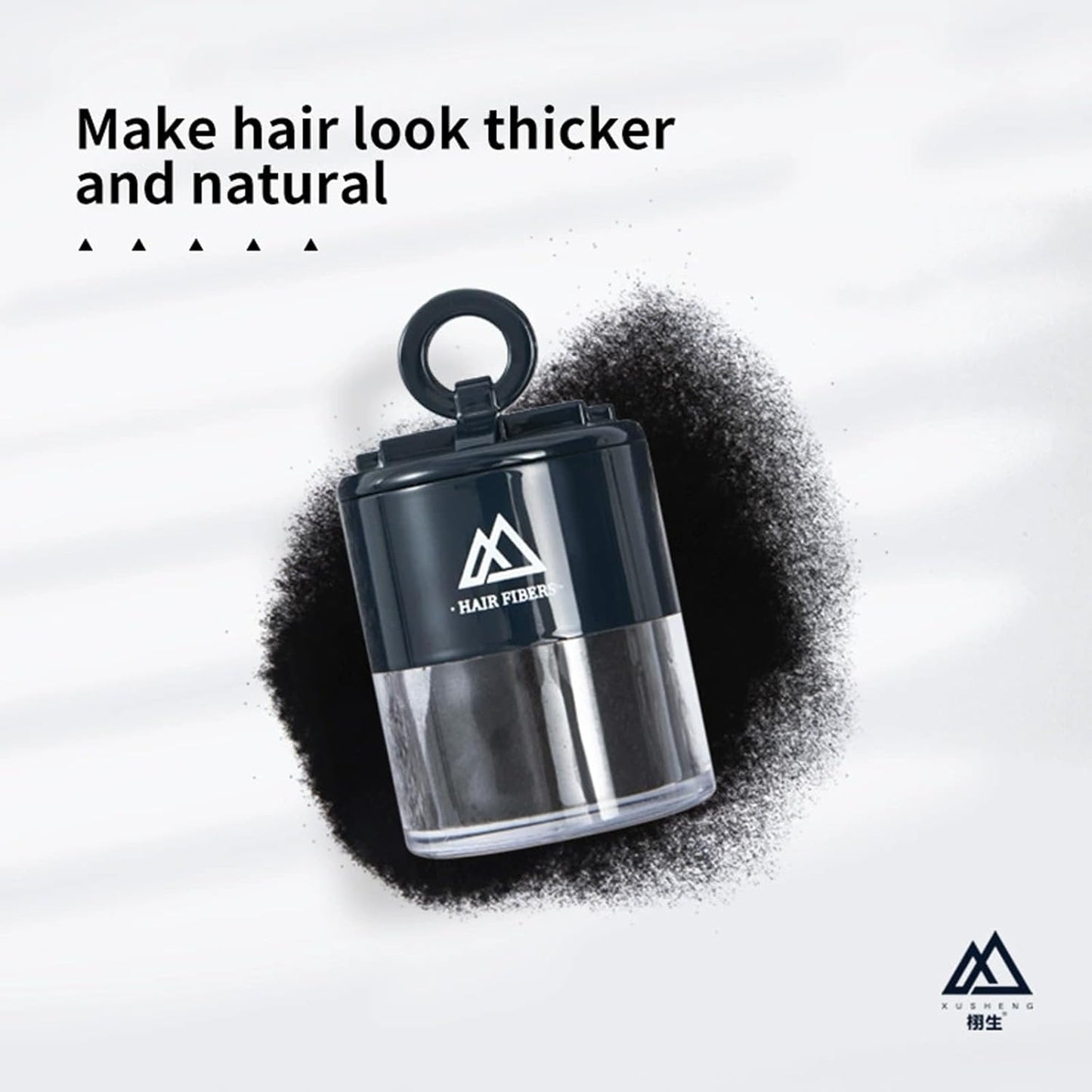 Black Hair Building Fibers - Loss Concealing Powder Spray for Thinning - Solution for Women and Men, 5.2g