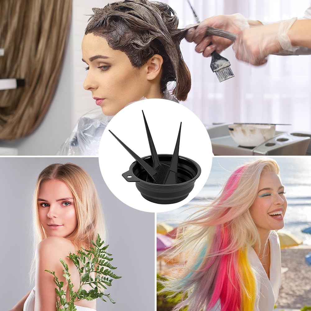 LOPHE 18 PCS Tools for Hair Colouring Kit, DIY Salon Hair Coloring Bleaching Tools Set, Hair Dye Tool Set, Including Hair Dye Bowl, Brush, Earmuffs, Comb, Cape, Shower Cap, Gloves, Hairpins