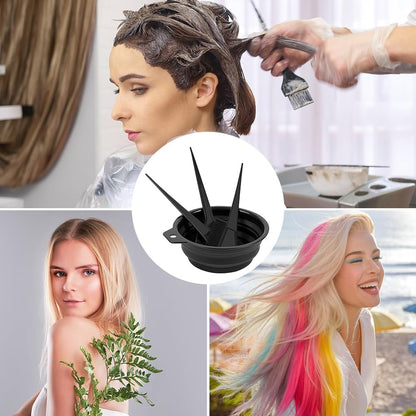 LOPHE 18 PCS Tools for Hair Colouring Kit, DIY Salon Hair Coloring Bleaching Tools Set, Hair Dye Tool Set, Including Hair Dye Bowl, Brush, Earmuffs, Comb, Cape, Shower Cap, Gloves, Hairpins