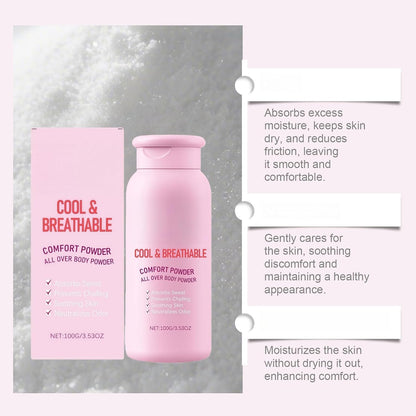 Dry &amp; Fresh Comfort Powder,Inner Thigh Chafing &amp; Sweat Relief,Talc-Free Anti Chafe Body Powder for Private Areas,Women's Deod/orant,Chafe Stick Alternative,All Over Body Pow/der for Against Moisture
