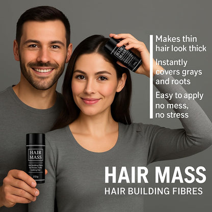 Hair Building Fibres for Thinning Hair – Natural &amp; Undetectable Hair Loss Concealer – Wind &amp; Sweat Resistant – 27.5g (Black)