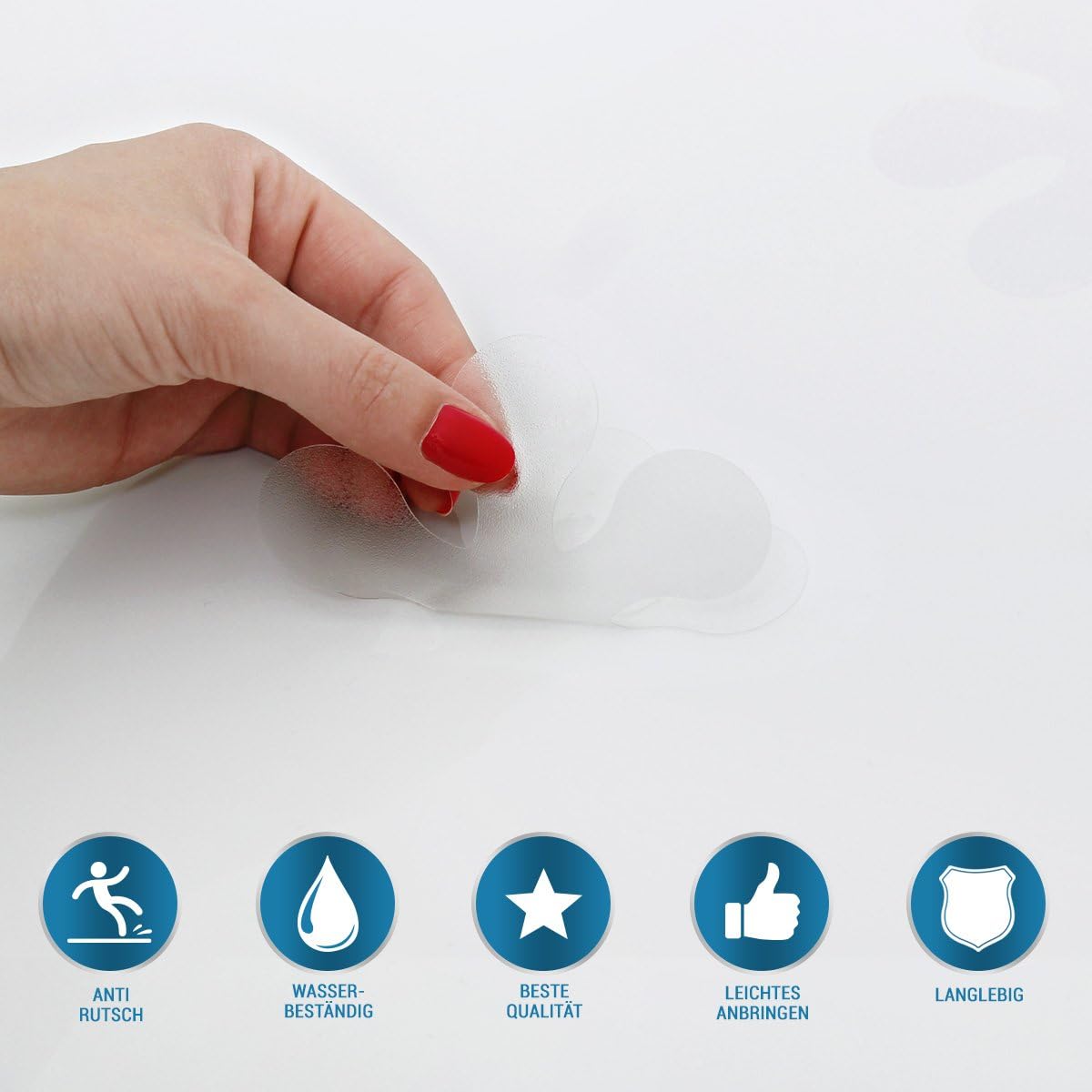 SB16B Anti-Slip Sticker 12 Flowers of 10 cm and 4 Flowers of 5 cm Diameter for Safety in Bath and Shower