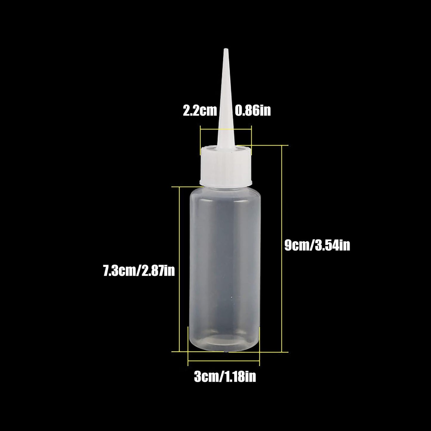 IRYNA 8Pcs Squeeze Applicator Bottles 50ml Plastic Squeeze Bottles Salon Hair Color Applicator Bottle for Paint Art, Craft, Liquids, Glue