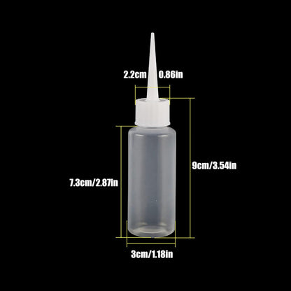 IRYNA 8Pcs Squeeze Applicator Bottles 50ml Plastic Squeeze Bottles Salon Hair Color Applicator Bottle for Paint Art, Craft, Liquids, Glue