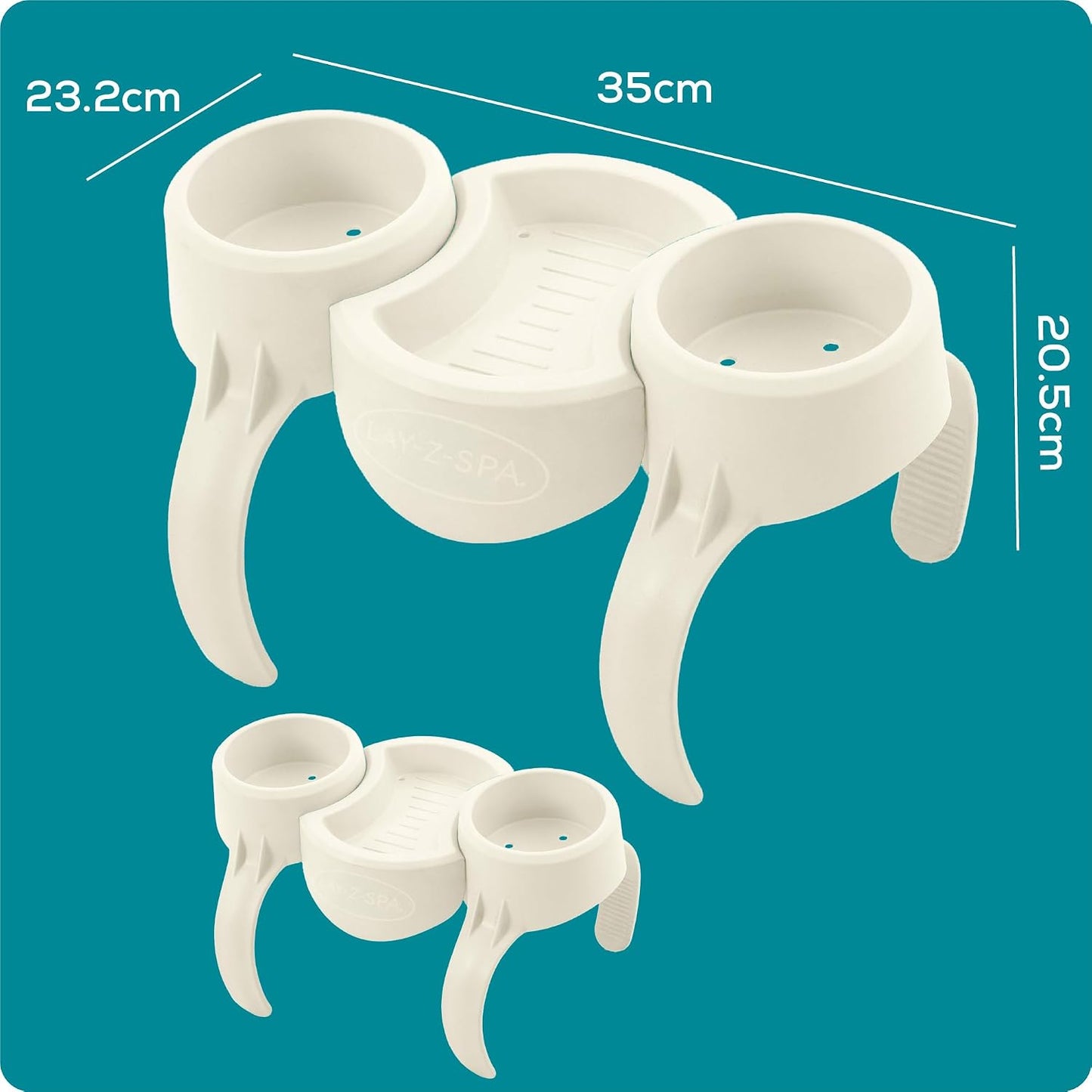 Lay-Z-Spa 60306 Hot Tub Drinks Holder and Snack Tray, Inflatable Spa Accessory, Double Pack