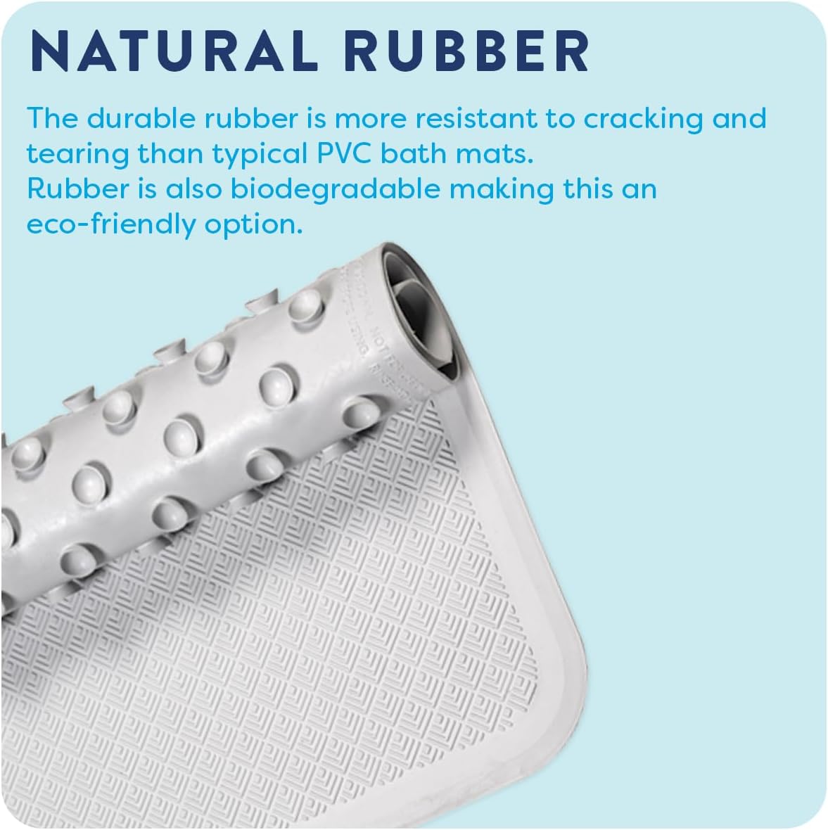 Croydex Rubagrip Bath Mat Non Slip Anti Mould for Inside Bath (74x34cm) | Slip Resistant | Secure Grip Suction Cups | Easy to Clean | Natural Rubber | Anti-Bacterial | Textured Surface