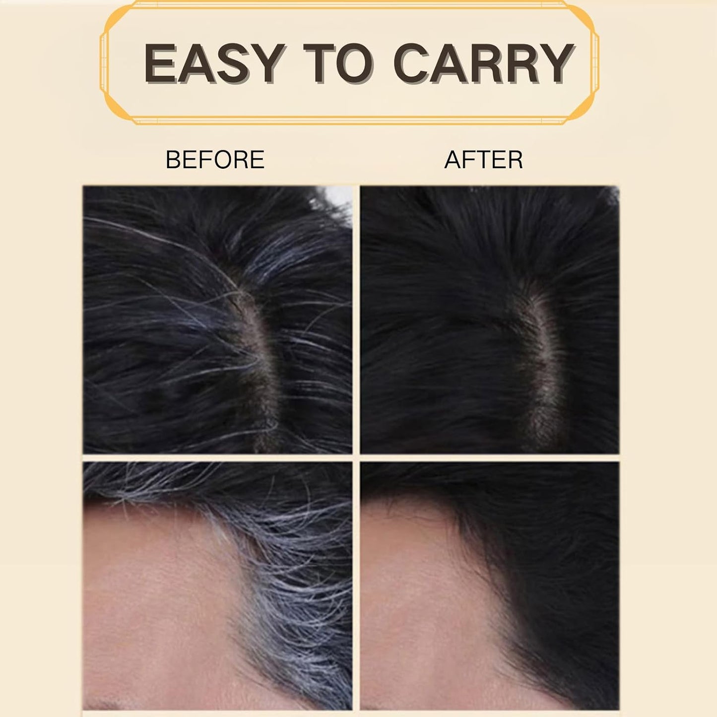 hair Root Colour Touch Up - Grey Cover Up - Semi-Permanent Hair Mascara - Waterproof Long Lasting - Beard (02 Dark Brown, 14ml)
