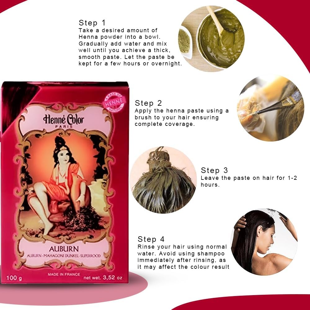 Fenny’s Creation Henne Color Auburn Henna Powder 100g (Pack of 3) With Free Cap henna for hair (AUBURN)
