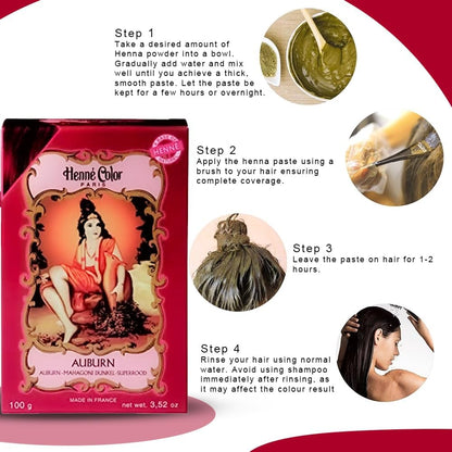 Fenny’s Creation Henne Color Auburn Henna Powder 100g (Pack of 3) With Free Cap henna for hair (AUBURN)