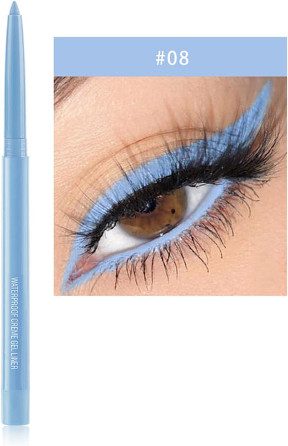 Coloured Eyeliner Eyeliner Pencils, Long-Lasting Eye Liners Waterproof Eyel Liner Pencils for Makeup Tool, Eyeliners (Light Blue)