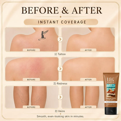 Miracle Da Paris Body Perfector Waterproof Tattoo Cover Up Makeup Full Coverage Leg Foundation Cream with Brush for Daily Wear and Events (1#)