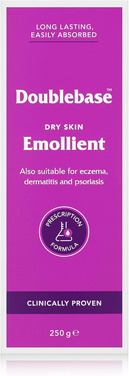 Doublebase Dry Skin Emollient. Clinically Proven Moisturiser for Eczema, Psoriasis and Dermatitis Treatment. Body Cream for Dry Skin Relief (Packaging May Vary), 250g Pump Pack