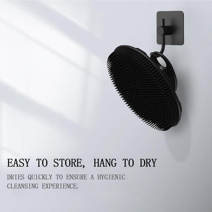 INNERNEED Food-Grade Soft Silicone Body Scrubber Shower Brush, Black | Handheld Cleansing Skin Brush, Gentle Exfoliating and Lather Well, Hygienic Bath Scrub for Women, Men