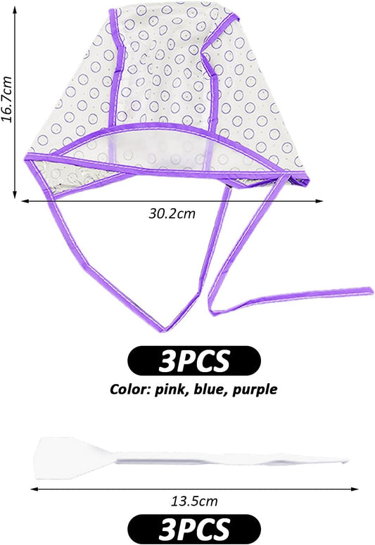 3 Pieces Hair Dye Cap, 3 Pieces Plastic Needles, Self-Contained Holes, Breathable And Comfortable, Salon Highlight Hat, Creative Hair Dye Tool Set.