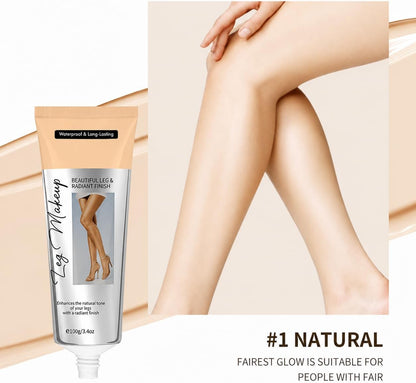 Body Concealer for Legs with Brush, 100g Waterproof Leg Makeup Cream, Buildable Coverage for Visible Veins, Scars, Tattoos &amp; Smooth Radiant Natural-Look Finish for Dresses and Shorts