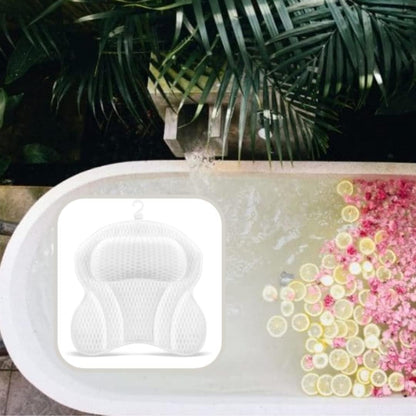 Luxury Bath Pillow Cushion Ergonomic pillow with 4D Air Mesh Technology and 6 Suction Cups Helps Support Head Neck Back Shoulder Fits All Bathtub Hot Tub and Home Spa UK brand
