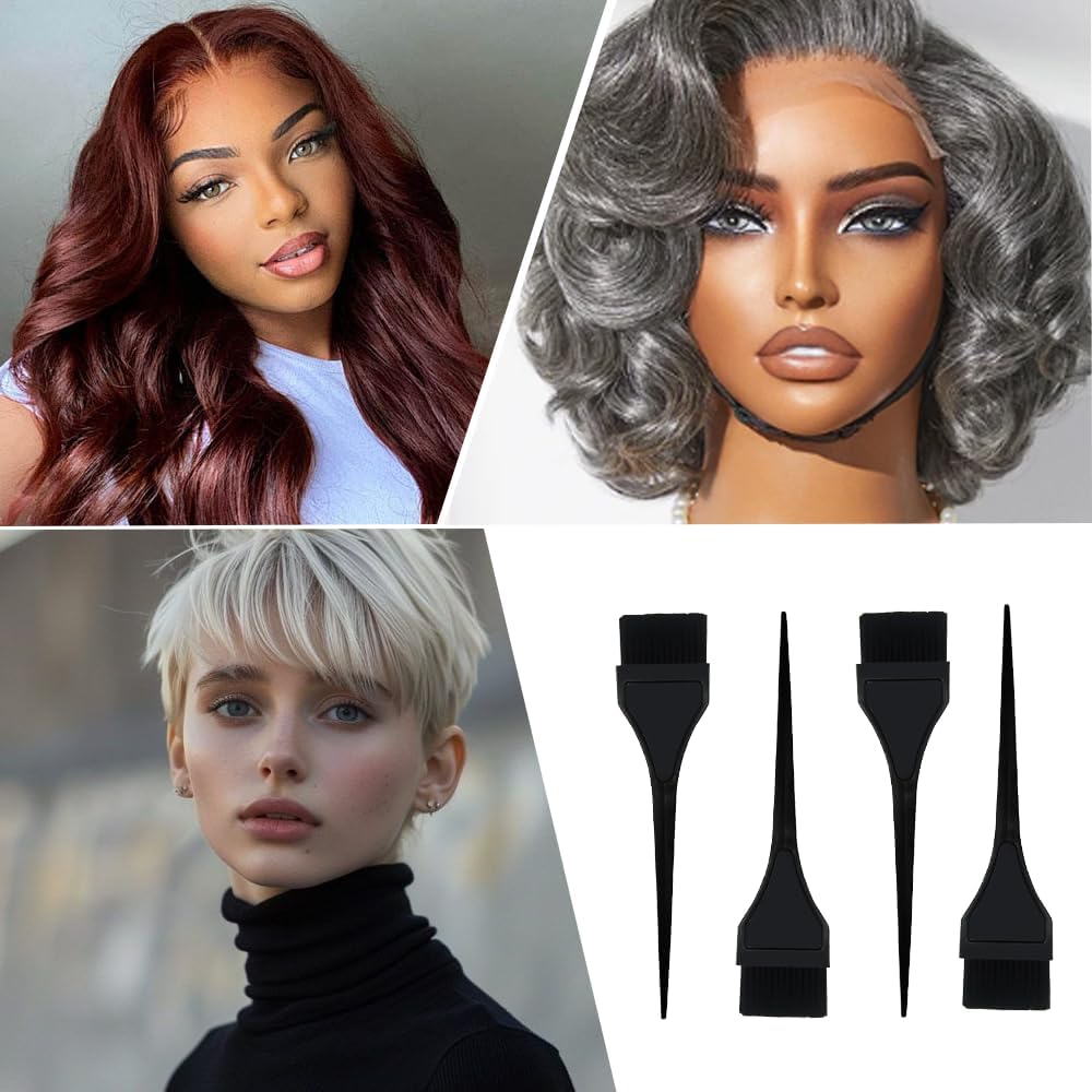 Hair Coloring Brush, 4 Pcs Hair Dye Brush, Hair Dyeing Comb Brush, Applicator Tools, for DIY Hair Coloring