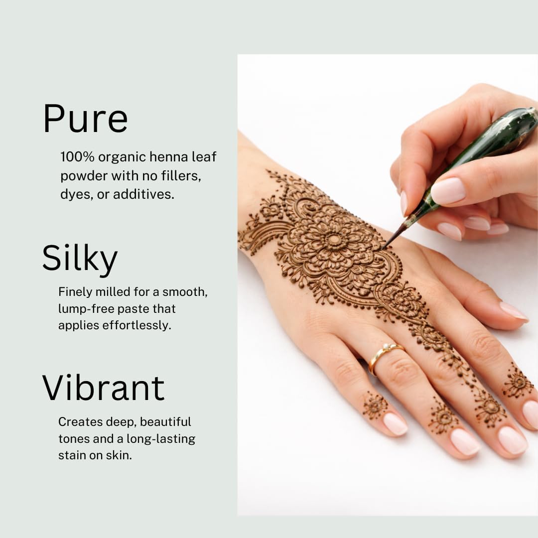 200g Organic Certified Rajasthani Henna Powder 100% Pure Mendhi Natural Hair Colour Dye Triple Sifted BAQ