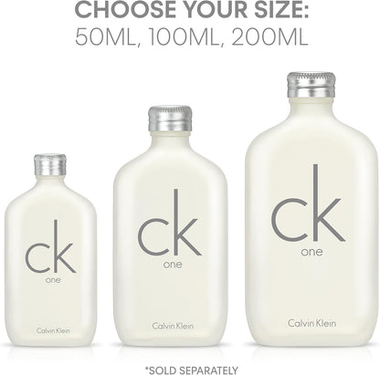CALVIN KLEIN CK One - Unisex Eau de Toilette for All - Citrus &amp; Aromatic Fragrance with Notes of Green Tea, Nutmeg and Musk - Medium Longevity