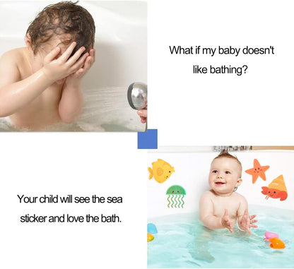 Non-slip Stickers Shower, 10 Pieces Non-Slip Stickers Bathtub, Sea Creature Decorative Non-Slip Stickers, Self-adhesive Bath Sticker Non-Slip Bath Stickers, for Bathtub Bathroom Shower
