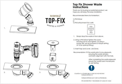 Easy Fit Shower Tray Waste 90mm with Elbow - Chrome - SHW-TOP-01-CH (PDT-000598)