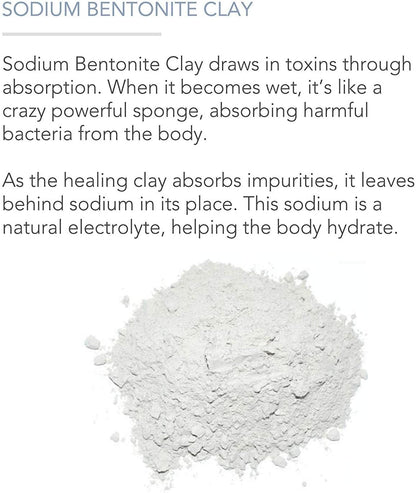 Pure Body Naturals Bentonite Indian Healing Clay - 16 Oz - 100% Pure Sodium Bentonite - Therapeutic Grade - Face Skin Care, Deep Skin Pore Cleansing, Detoxifying, Revitalization