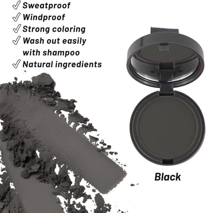 SOVONCARE Hairline Powder Instantly Hairline Shadow Gray Hair Coverage Touch Up Hair Root Cover Up Powder (1-Black, 0.35 Ounce (Pack of 1))