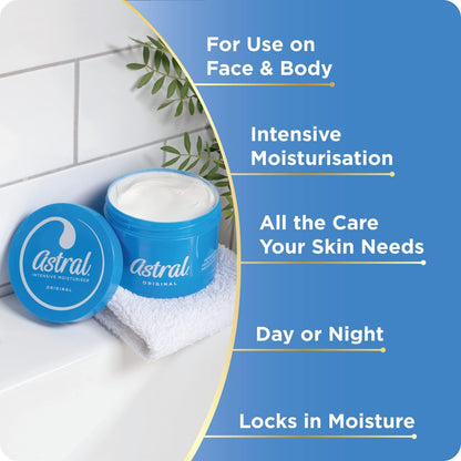 Astral Face Body Intensive Moisturiser Cream, Original, 200 ml