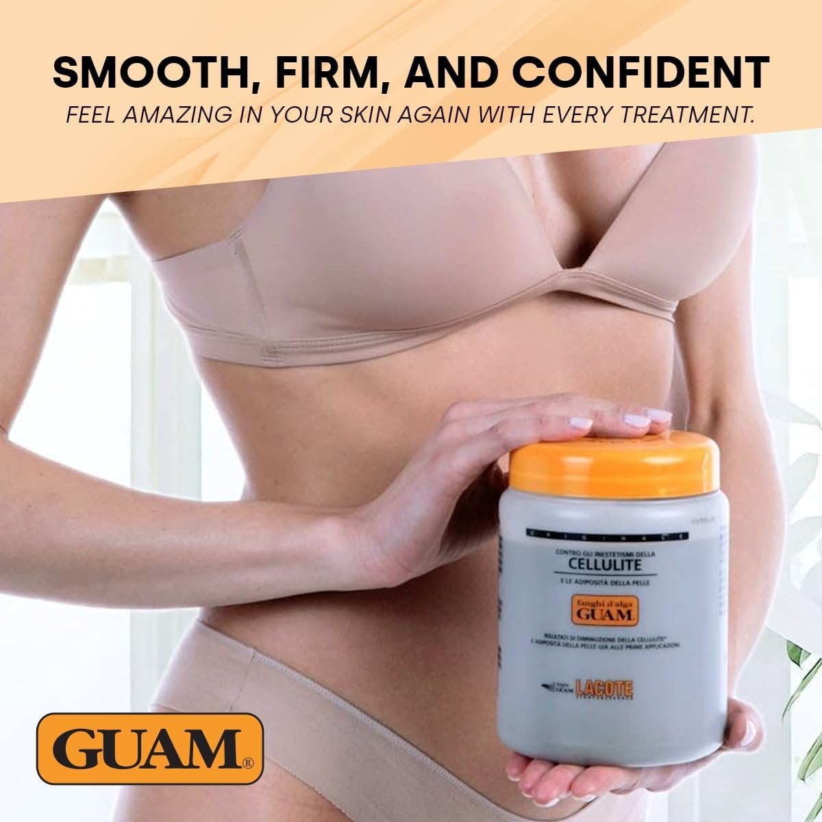 GUAM Seaweed Mud Anti Cellulite Treatment for Legs &amp; Thighs - 1kg Natural Tightening Hot Body Mask - Skin Firming Antioxidant Cellulite Remover to Reduce Imperfections, Improves Tone &amp; Elasticity