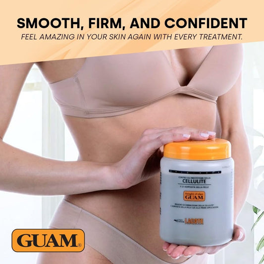 GUAM Seaweed Mud Anti Cellulite Treatment for Legs &amp; Thighs - 1kg Natural Tightening Hot Body Mask - Skin Firming Antioxidant Cellulite Remover to Reduce Imperfections, Improves Tone &amp; Elasticity