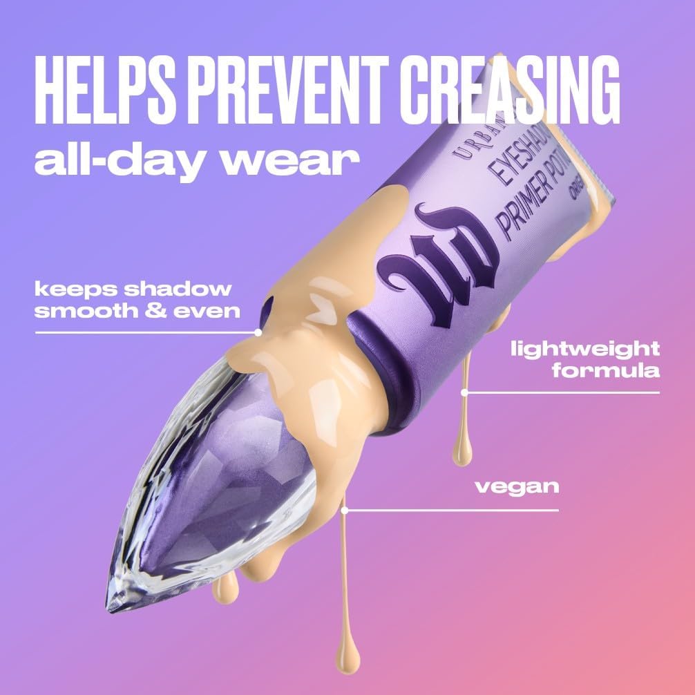 Urban Decay Eyeshadow Primer Potion, Smooths Imperfections, Preps Lids for Vibrant Crease-Free Makeup, Up to 24-Hour Long-Lasting, Vegan Formula*, Polymer Technology, Original Transparent Shade, 10ml