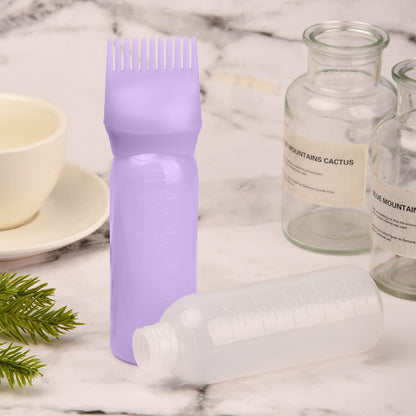 1 Pack White Hair Dye Brush Bottle Root Comb Applicator Bottle Hair Coloring Dye Applicator Scalp Treatment Bottle (White)
