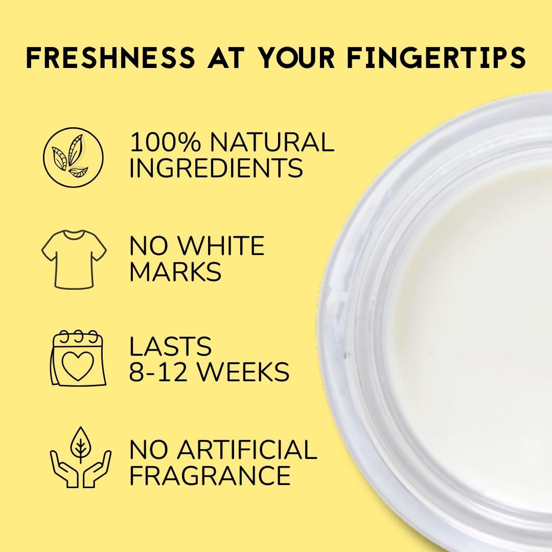 The Natural Deodorant Co, Clean Deodorant Balm Lemon &amp; Geranium 55g, Aluminium Free, Plastic Free, All Day Protection | Aluminum Free, Plastic Free, Natural Ingredients, Effective All Day Protection