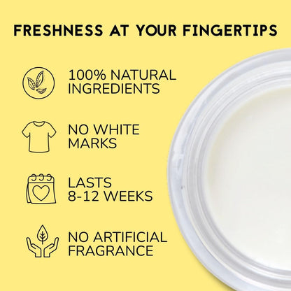 The Natural Deodorant Co, Clean Deodorant Balm Lemon &amp; Geranium 55g, Aluminium Free, Plastic Free, All Day Protection | Aluminum Free, Plastic Free, Natural Ingredients, Effective All Day Protection