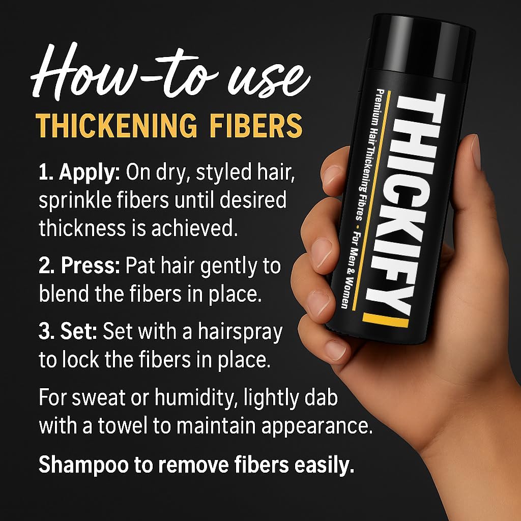 Hair Fibres for Thinning Hair Undetectable &amp; Natural - 28g Bottle - Completely Conceals Hair Loss Instantly - Hair Thickener &amp; Topper for Fine Hair for Women &amp; Men (Medium Brown), Pack of 1