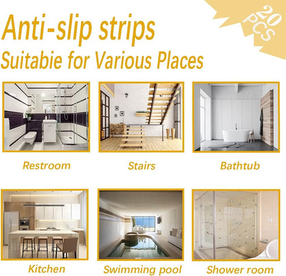 CCLKHY 20 Pcs Non Slip Bathtub Stickers, Round Non Slip Stickers, Shower Stickers, Transparent Self-Adhesive Non-Slip Strips Stickers for Bath Tub, Stairs, Shower Room, Slippery Surfaces