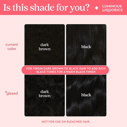 Glaze Supergloss Color Conditioning Gloss – Hydrating Semi-Permanent Colour Hair Gloss &amp; Shine Boost – For Dark Brown Hair to Black Hair – 190ml - Luminous Liquorice