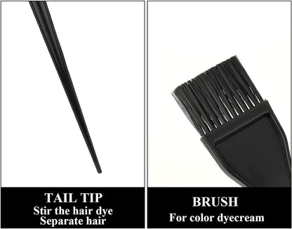 2Pcs Hair Dye Brush, Nylon Bristle Dyeing Comb Applicator Tools for Even Application in DIY Hair Colouring at Salon and Home (Black)