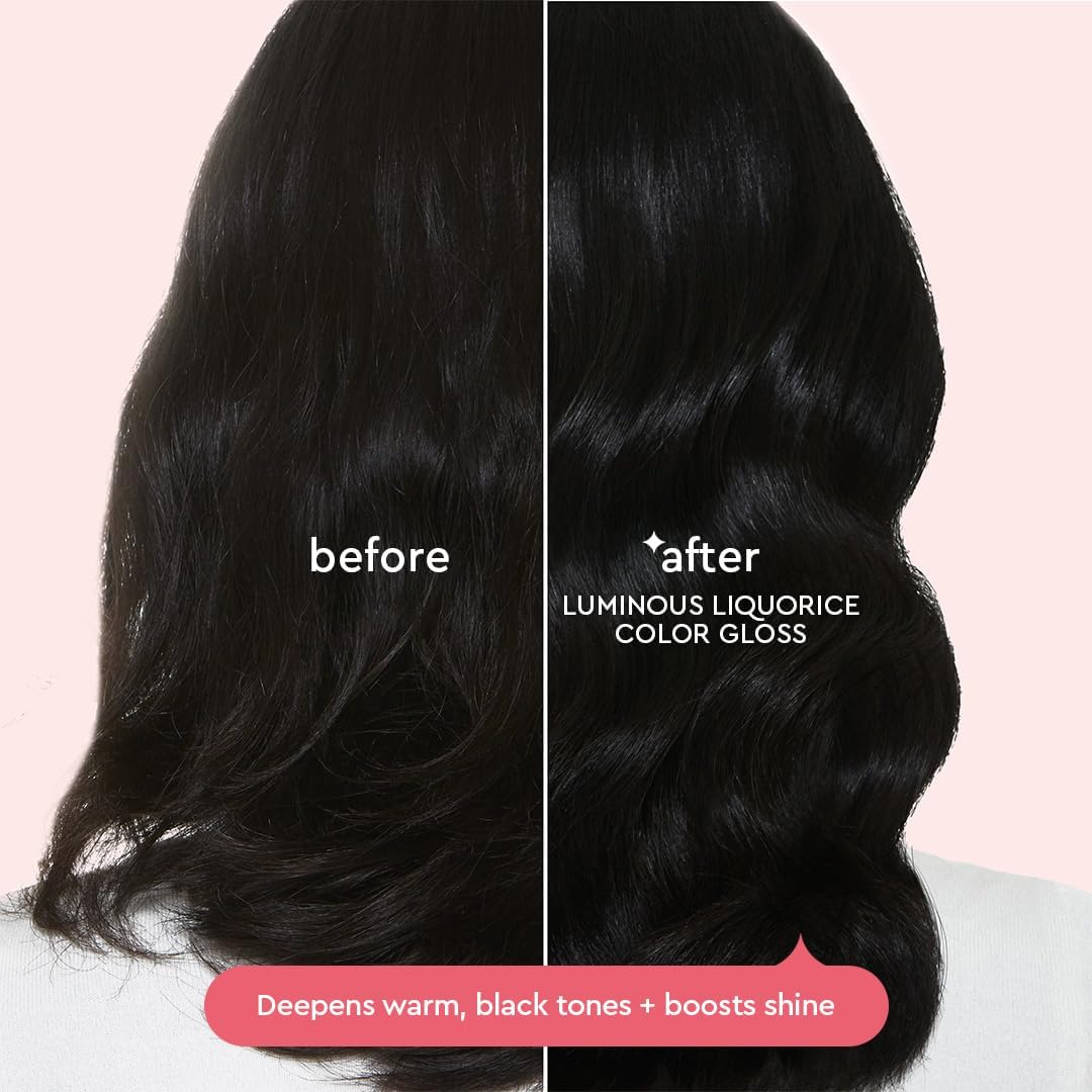 Glaze Supergloss Color Conditioning Gloss – Hydrating Semi-Permanent Colour Hair Gloss &amp; Shine Boost – For Dark Brown Hair to Black Hair – 190ml - Luminous Liquorice
