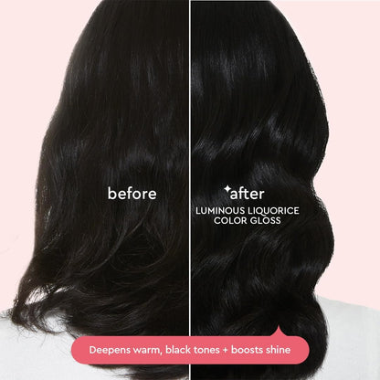 Glaze Supergloss Color Conditioning Gloss – Hydrating Semi-Permanent Colour Hair Gloss &amp; Shine Boost – For Dark Brown Hair to Black Hair – 190ml - Luminous Liquorice