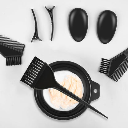 LOPHE 18 PCS Tools for Hair Colouring Kit, DIY Salon Hair Coloring Bleaching Tools Set, Hair Dye Tool Set, Including Hair Dye Bowl, Brush, Earmuffs, Comb, Cape, Shower Cap, Gloves, Hairpins