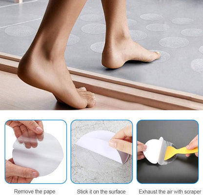 40 Pieces Round Non-Slip Safety Shower Treads Self Adhesive Bathtub Stickers Round Non-Slip Bath Stickers 10 cm/4 Inch, Clear