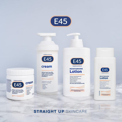E45 Moisturising Lotion 500 ml - Dermatological Body Moisturiser Lotion - Body Lotion - Daily Moisturiser for Dry Skin &amp; Sensitive Skin – Long-Lasting Hydration Protect from Dryness, Reduce Redness