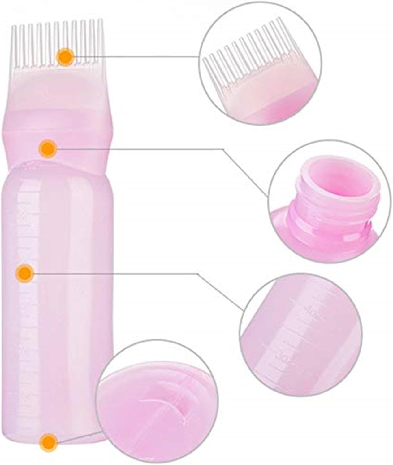 Root Comb Applicator Bottle | Hair Oil Applicator Bottle | Hair Coloring Comb With Scale For Women Men Precise Measurement